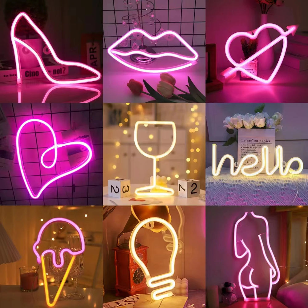 Moderne Neon-LED-Wandleuchte