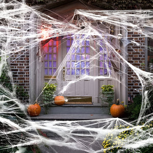 Mehrfarbige dehnbare Spinnennetze für Halloween-Dekoration
