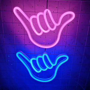 Frieden Hand LED Neon Wandleuchte