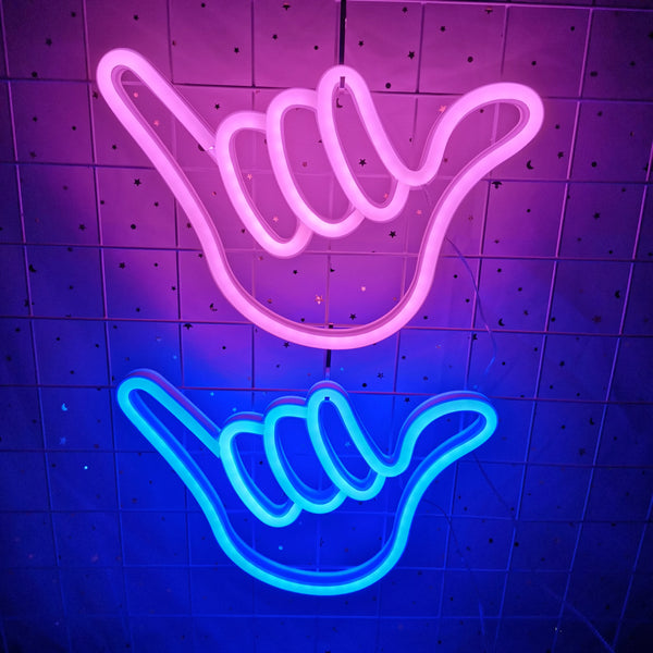 Frieden Hand LED Neon Wandleuchte