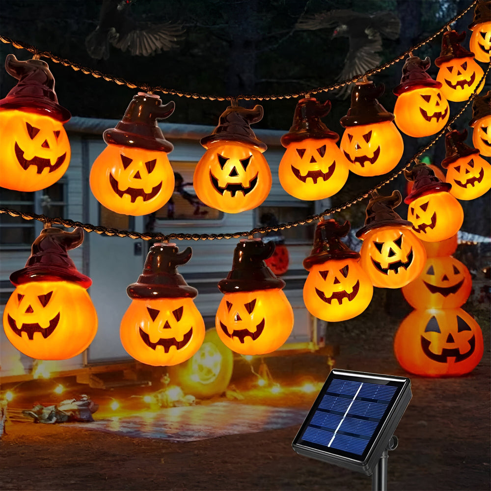 LED Solar Kürbis String Halloween Dekoration Lichter