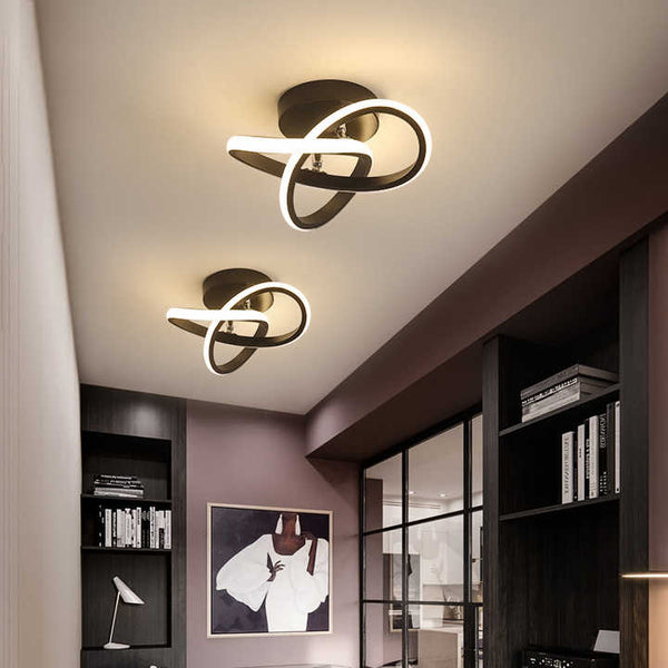 Moderne Led Deckenleuchte Im Design Einer Gedrehten Schleife