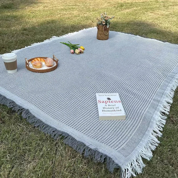 Große Boho-Strick-Picknickdecke