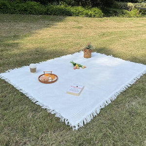 Große Boho-Strick-Picknickdecke