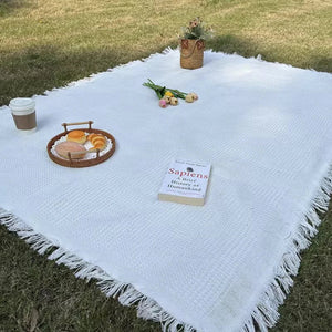 Große Boho-Strick-Picknickdecke
