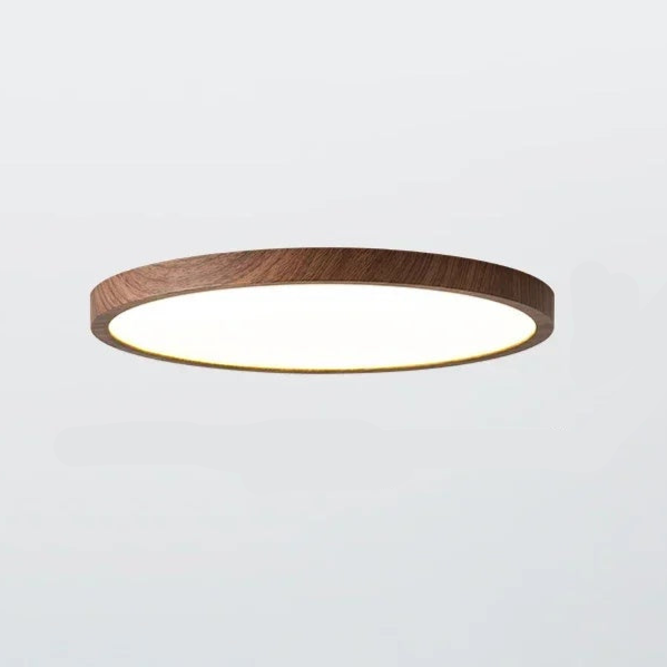 Moderne runde Holz LED-Deckenleuchte
