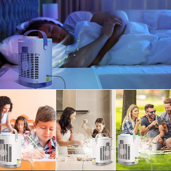 Tragbar Klimaanlage mit USB-Anschluss und LED-Beleuchtung