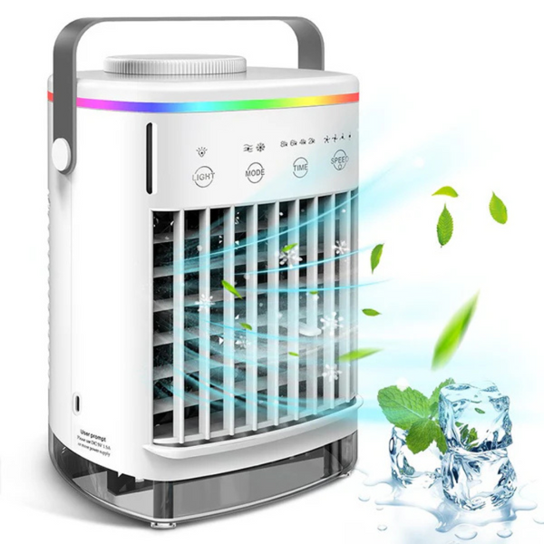 Tragbar Klimaanlage mit USB-Anschluss und LED-Beleuchtung