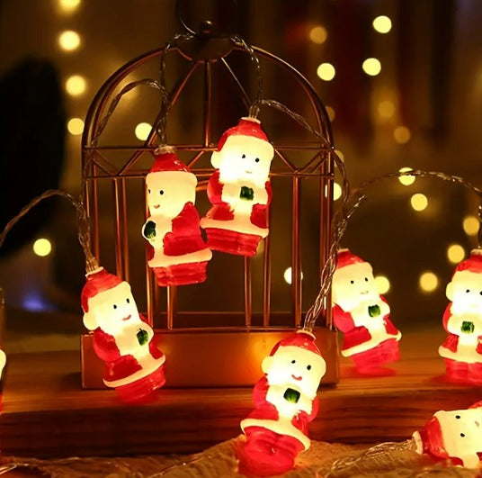 Weihnachts LED Lichterkette Mit Weihnachtsmann Motiv