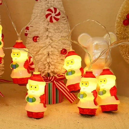 Weihnachts LED Lichterkette Mit Weihnachtsmann Motiv