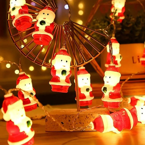 Weihnachts LED Lichterkette Mit Weihnachtsmann Motiv