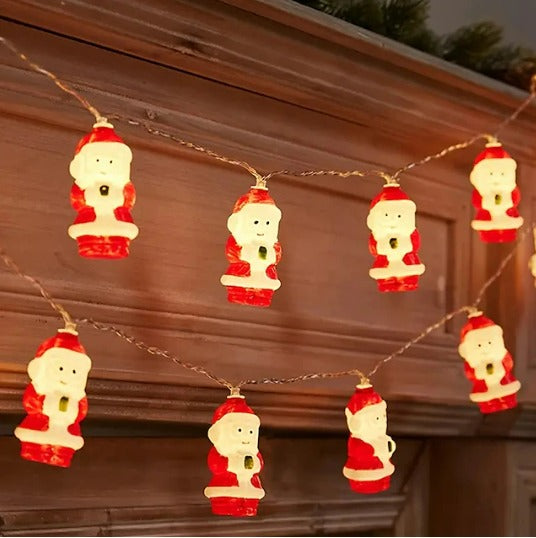Weihnachts LED Lichterkette Mit Weihnachtsmann Motiv