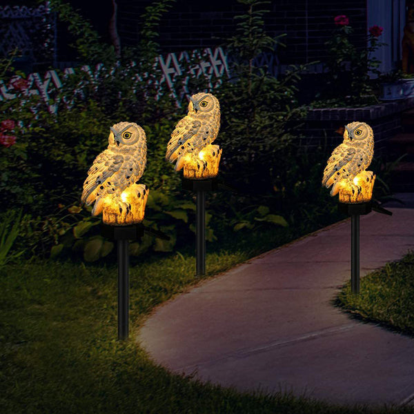 Charmante LED Solar Eule Gartenlampe