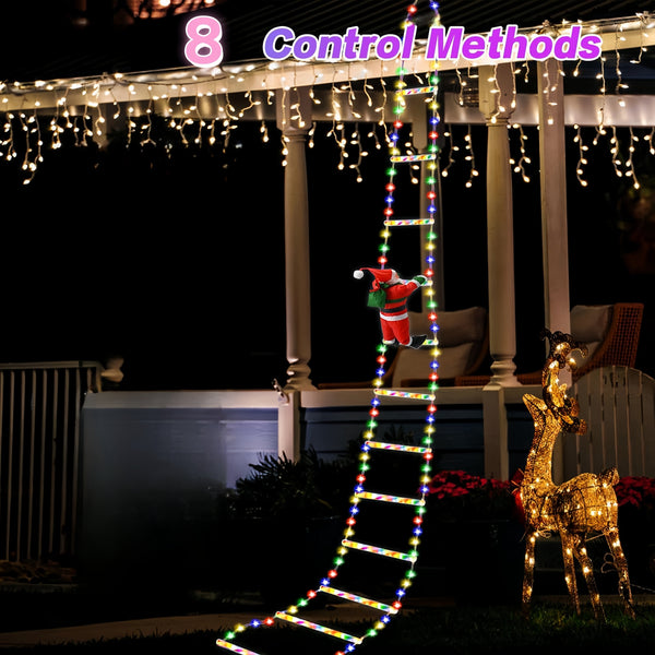 Beweglicher Kletternder Weihnachtsmann Mit LED Weihnachts Beleuchtung