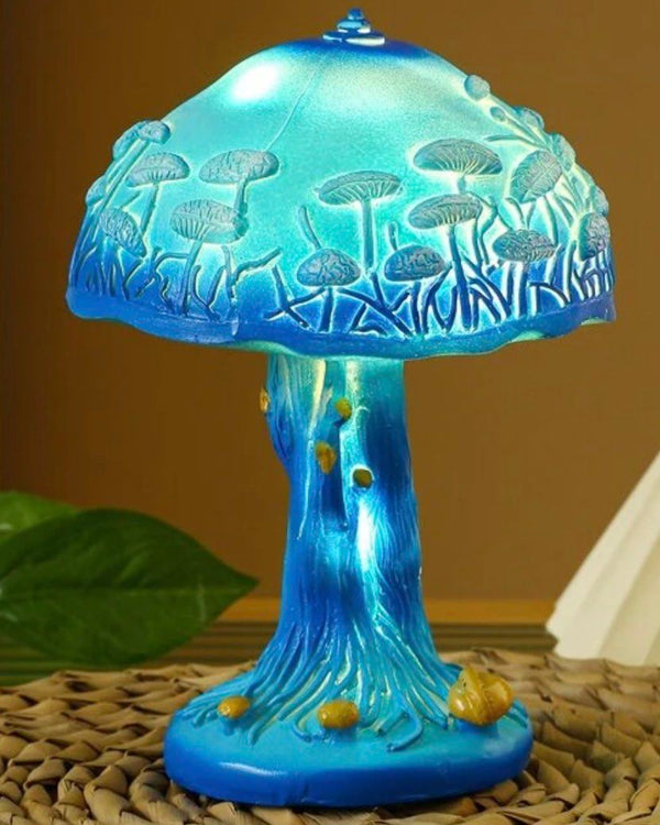 Buntglas Pilz LED Tischlampe