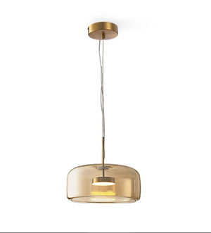Moderne Glaskuppel LED Pendel-Deckenleuchte