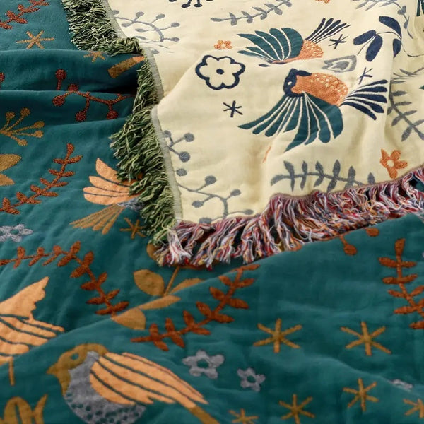 Wendbare Weiche Decke mit Vogelmotiv