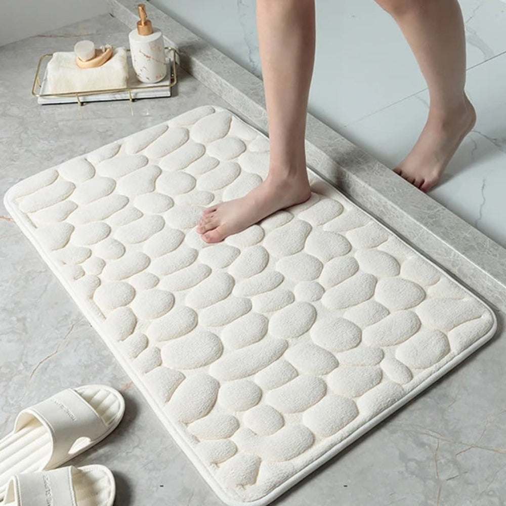 Weiche Badematte mit Kieselstein-Muster