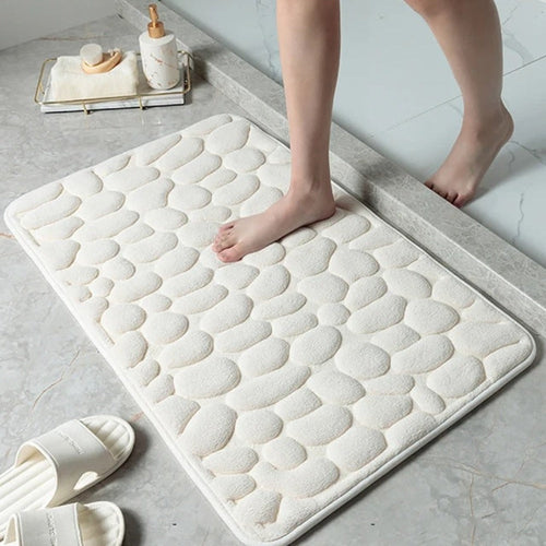 Weiche Badematte mit Kieselstein-Muster