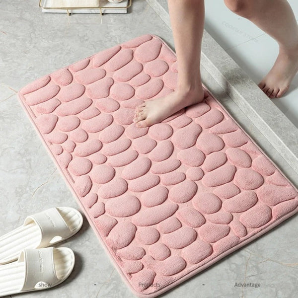 Weiche Badematte mit Kieselstein-Muster