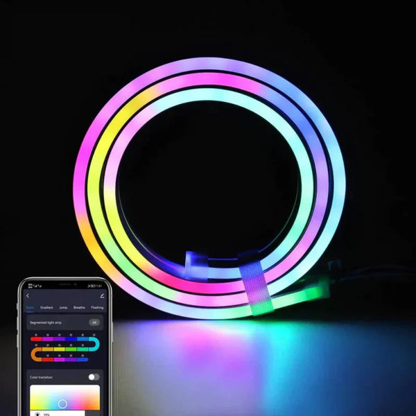 Abstrakte neon leuchtende LED-Wandleuchte