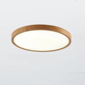 Moderne runde Holz LED-Deckenleuchte