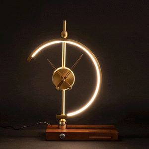 Minimalistische LED-Lampenuhr mit Drahtloser Aufladung