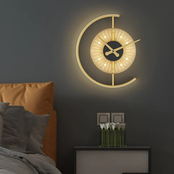 Moderne dekorative LED-Wanduhr mit rundem Zifferblatt